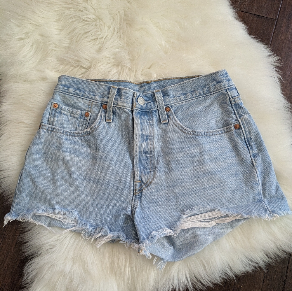 Levi’s 501 Light Blue Denim Jean Shorts